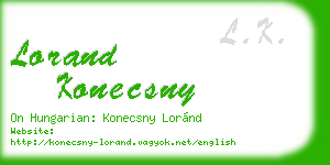 lorand konecsny business card